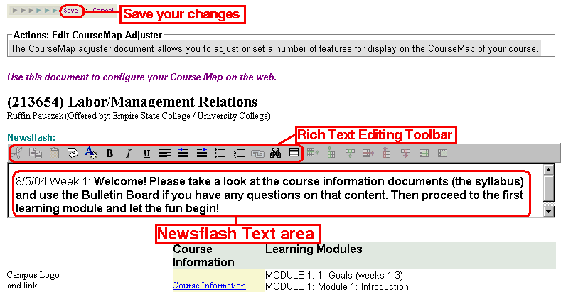 Image of top part of Edit Course Map Adjuster page